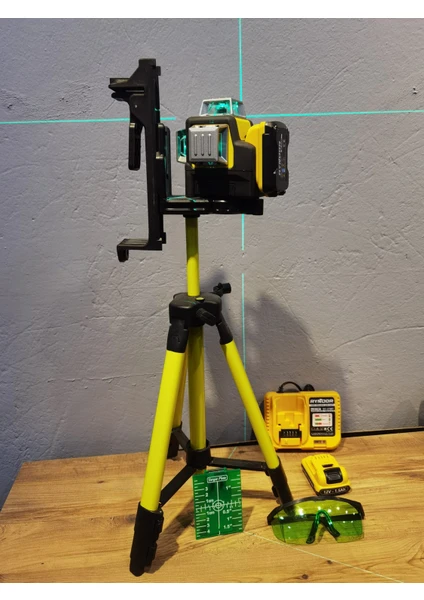 Ryndor Tripod 3 Kademe Ayarlanabilir Profesyonel Lazer Hizalama Çok Renkli