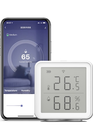 Ximistore9 Akıllı Wıfı Sıcaklık Ve Nem Sensörü, Pilsiz, Uzaktan İzleme İmkanı