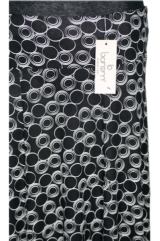 Barem Kadın Arzu Korsajlı 6 Parçalı Çeşitli Daire Desenler Siyah Etek Siyah