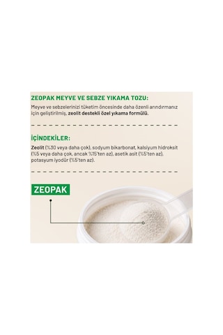 Zeomol Zeopak Doğal Meyve Ve Sebze Yıkama Tozu 400 Gr