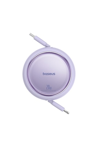 Baseus Free2pull Usb-c Lightning 20w Makaralı Hızlı Şarj Ve Data Kablosu, Mor 100 Cm