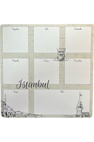 19.5x19.5cm 52 Yaprak Haftalık Planner - Istanbul Diğer