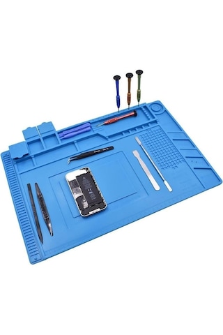 Tamirci Matı Magnetli-antistatik 45 Cm X 30 Cm Isıya Dayanıklı Silikon Tamir Onarım Lehim Matı Pedi Magn