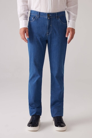 Ysf Erkek Mavi Likralı Pamuklu Regular Fit Jean Kot Pantolon