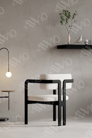 Avvio Sophia Tokyo Sandalye Siyah Mutfak Salon Yemek Odası Sandalyesi Demonte Metal Ayak Krem