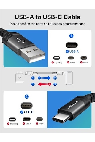 Jsaux Profesyonel Serisi Usb To Type-c 3 Amper Hızlı Şarj Ve Data Kablosu 1 Metre Cc0011
