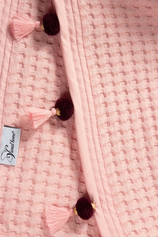 Vionel Home Pamuklu Waffle Desen Ponponlu Çift Kişilik Pike Pembe