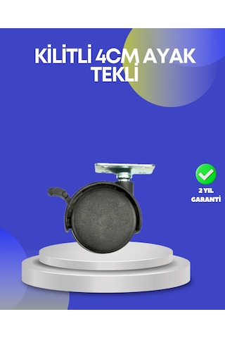 Dolap Ve Raflar İçin 4 Cm Kilitli Tekerlek Tekli