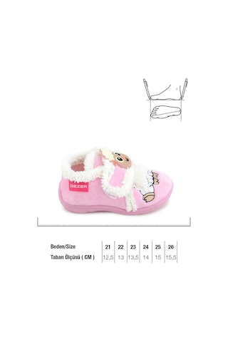 Gezer Unisex Çocuk Bebe Cırtlı Ayarlanabilir Günlük Okul Kreş Panduf Ayakkabı Pembe