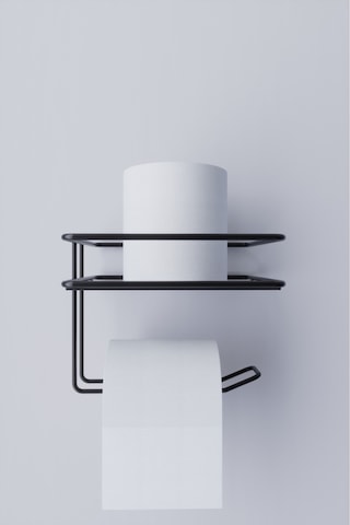Süper Yapışkanlı Tuvalet Kağıtlığı Tutacağı Askısı Mat Metal Tuvalet Kağıtlık Banyo Aksesuar Siyah