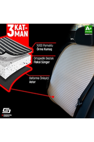 Oto Arka Koltuk Sırt Koruyucu Kılıf Krem Universal 2 Parça A+ Kalite