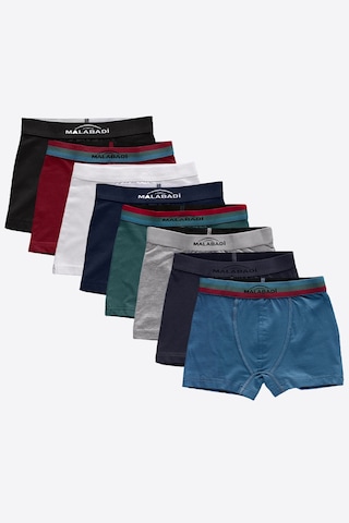 Malabadi Erkek Çocuk Karışık Renk 8 Li Paket Pamuk Elastan Boxer 208 Renkli