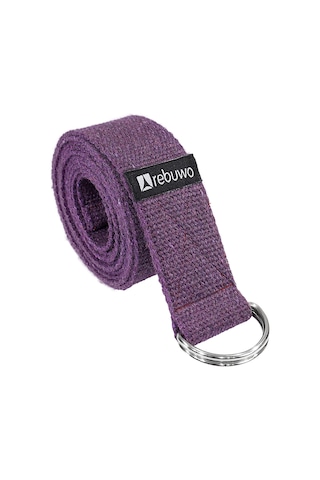 Rebuwo Doğal %100 Pamuk Yoga Kemeri 184 cm Koyu Mor