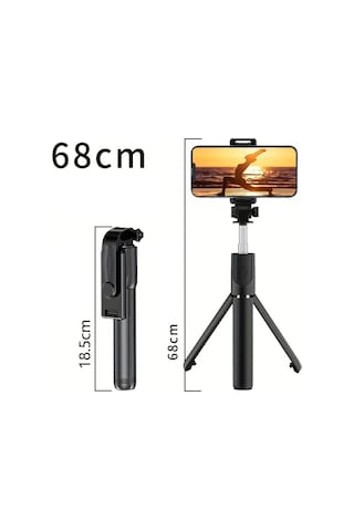 Ga66 3in1 Bluetooth Selfie Çubuğu Tripod Canlı Yayın Standı Telefon Tutucu Katlanabilir Genişletilebilir Deklanşörlü Monopod