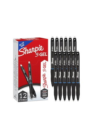 Sharpie S-gel Jel Kalemler / Orta Uç 0,7 Mm / Mavi Mürekkepli Jel Kalem / 12 Adet Genel