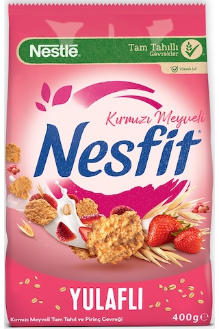 Nestle Nesfıt Kırmızı Meyveli Tam Tahıl Ve Pirinç Gevreği 400g & Çilekli Tam Tahıllı Bar 16x23,5g
