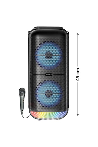 1800 Mah 6,5x2 Mikrofonlu Led Işıklı Bluetooth Hoparlör Bts-95