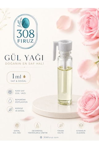 308 Fıruz 1 Ml Isparta Saf Doğal Gül Yağı Teknokent Firması 1 G 308 Fıruz 1 Ml Isparta Saf Doğal Gül Yağı Teknokent Firması 1 G