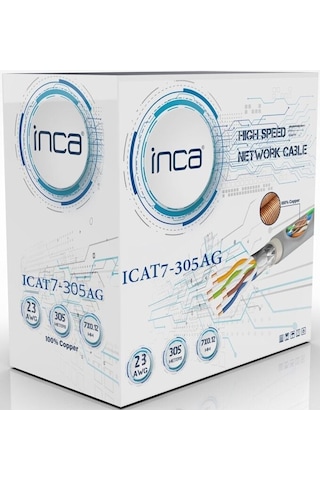 Inca 305metre Cat7 S-ftp 23awg Saf Bakır Lszh Kablo Icat7-305ag