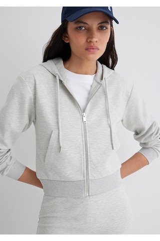 Mavi - Kapüşonlu Gri İnterlok Sweatshirt 1s10424-88467 Gri