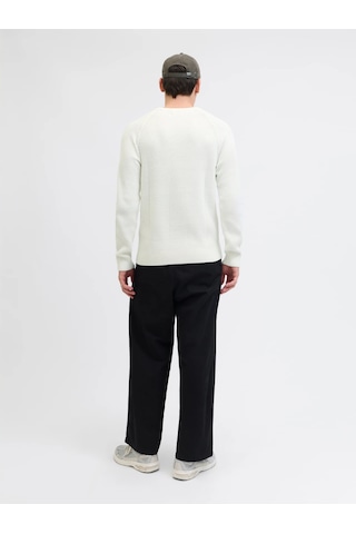 Jack & Jones Jjpannel Knit Crew Neck Aw25 Sıfır Yaka Kazak Ekru