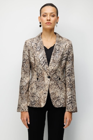 Ekol Kadın Leopar Desenli Tek Düğme Ceket 1048 Leopar LEOPAR