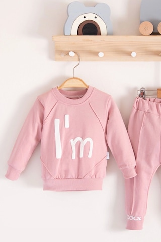 Baby Donat I'm Cool Desenli Pamuklu 2'li Kız Bebek Takımı Pembe