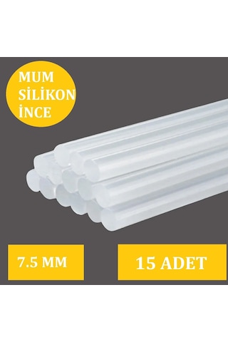 Winnboss İnce Şeffaf Sıcak Mum Silikon 7.5mm 30cm 15 Adet