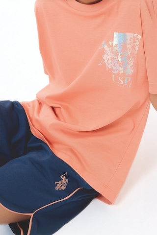 U.s. Polo Assn. Kız Çocuk Turuncu Şort Takım Turuncu