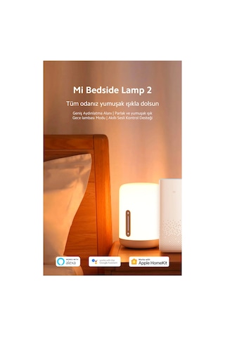 Xiaomi Mi Başucu Lambası 2 EU 400 Lümen Uzaktan Kontrol Dokunmatik Beyaz