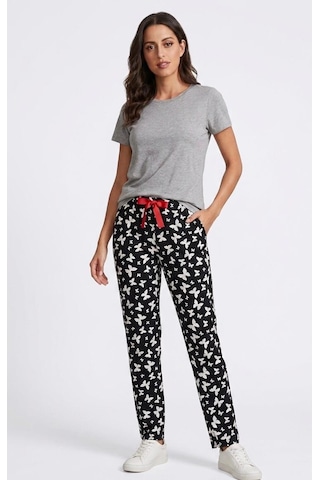 Lady Queen Kadın Viskon Pijama Altı Yumuşak Dokulu Kumaş Siyah