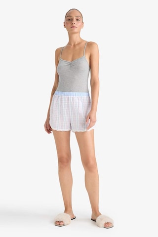 Defacto Regular Fit Gofre Dokulu Çizgili Şort Pijama Altı-fall İn Love F8932ax25hsbe551 Mavi