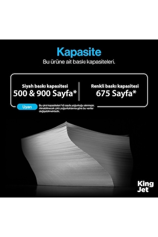 Kingjet Canon Pixma Ts8051 Uyumlu Yüksek Kapasiteli 5 Renk Takım Uyumlu Kartuş Çipli