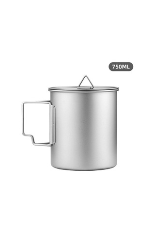 Padalink 750ml Katlanabilir Tutacaklı Titanium Kamp Su Termosu, Hafif Ve Dayanıklı, İç Ve Dış Kullanım İçin Uygun Gümüş