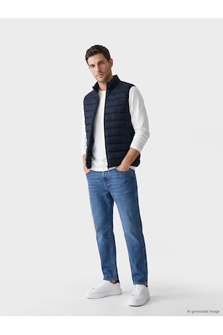 Lcwaıkıkı Classic Lacivert Regular Fit Dik Yaka Kapitone Erkek Şişme Yelek