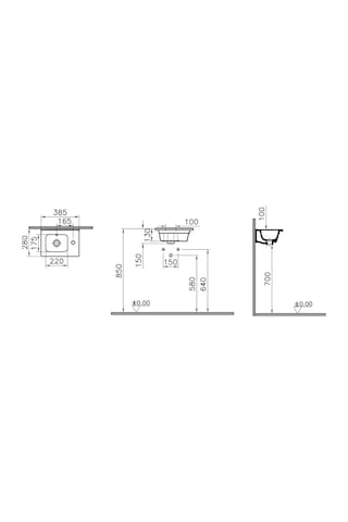 VitrA Mia 7460L003-0029 Etajerli Lavabo Beyaz 40 CM