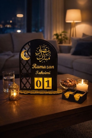 Ramazan Takvimi Dekoratif Masaüstü Ev Dekorasyonu Hediye Alternatifi Dekoratif Obje