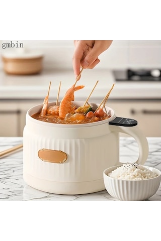 Fochsia Beyaz 1.6l Mini Pirinç Pişirici, 12 Saat Zaman Ayarlı Portatif Tencer