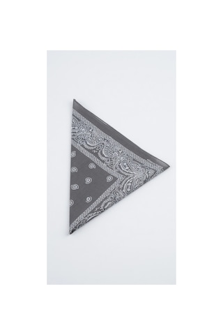 Mollycrush Unisex Gri Şal Desenli Bandana Günlük Saç Aksesuarı, Boyunluk Ve Outdoor Fular Gri
