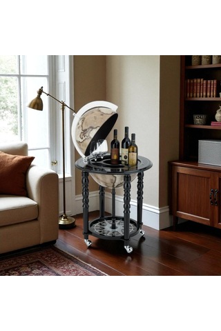 Z928-noır Dekoratif Dünya Bar Zoffoli Küre Bar Dolabı 93 Cm .