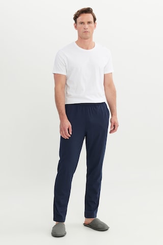AC&Co / Altınyıldız Classics Erkek Lacı Pamuklu Standart Fit Normal Kesim Beli Lastikli Cepli Pijama Altı Lacı Lacivert