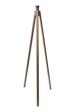 Tr Lambader Ayağı Ahşap Ayak Mdf Üçlü Tripod Ayak Tesisatlı Abajur Ayağı Kahverengi