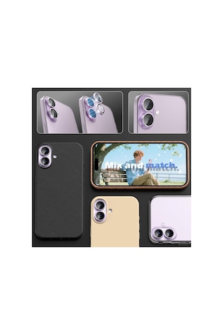 İphone 17 Uyumlu Safir Lens Çizilmez Dayanıklı Kamera Koruyucu Siyah