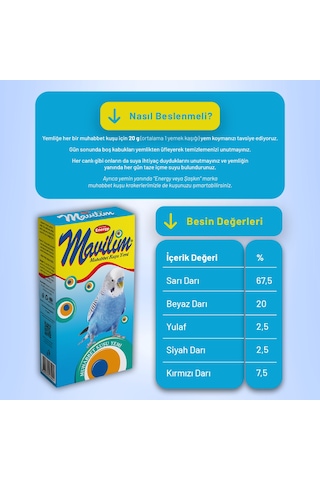 Mavilim Muhabbet Kuşu Yemi - 20 Adet 300 G