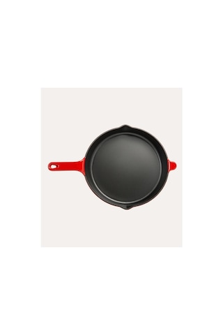 Sürel Dayanıklı Döküm Kızartma Tavası Kırmızı Renk 27 Cm Kırmızı