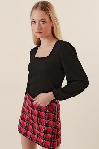 Bigdart 0442 Uzun Kollu Bluz - Siyah 001