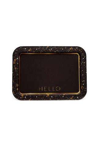 Terrazzo Brown Desenli Grande Metal Tepsi, 31 X 43 Cm