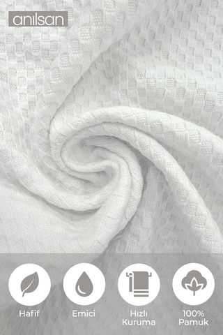 Askılı Mutfak Havlusu - 70 Cm Çapında Yuvarlak El Ve Yüz Havlusu 8 Renk Beyaz