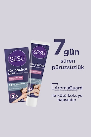 3 Adet Sesu Tüy Dökücü Krem Hassas Ciltler 40 Ml