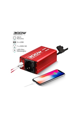 KOBB KBN300 12V/220V 300Watt Modifiye Sinüs Dönüştürücü İnvertör